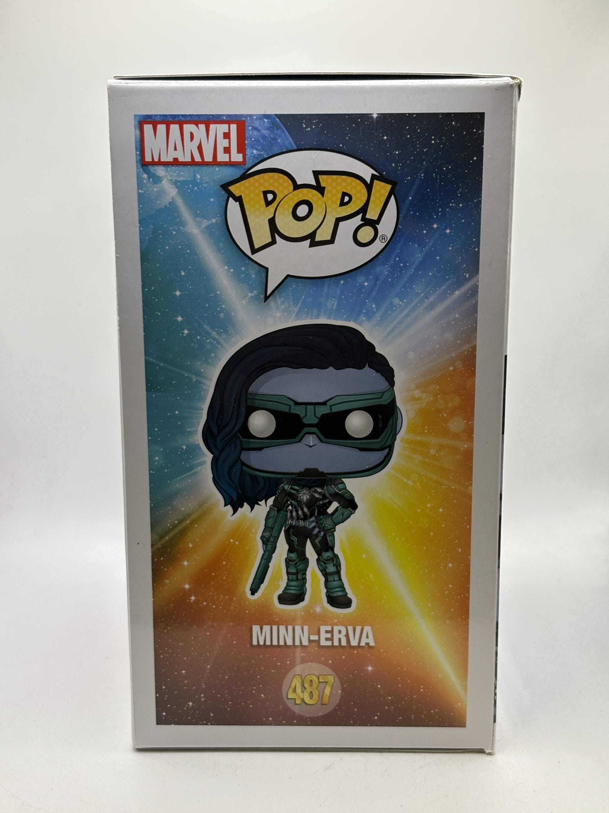 Funko POP! Marvel Captain Marvel #487 Minn-Erva Bobble-Head 2019 Summer Convention Limited Edition - Box DMG — left image 4