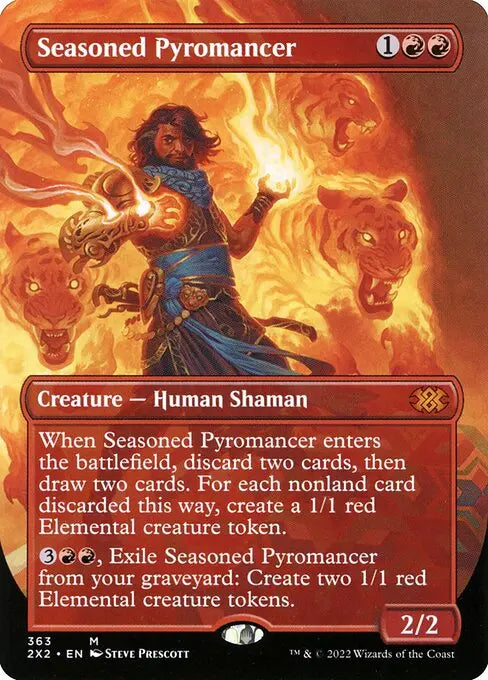 Seasoned Pyromancer (Borderless) NM (2X2) Double Masters #363 FRENLY BRICKS - Open 7 Days