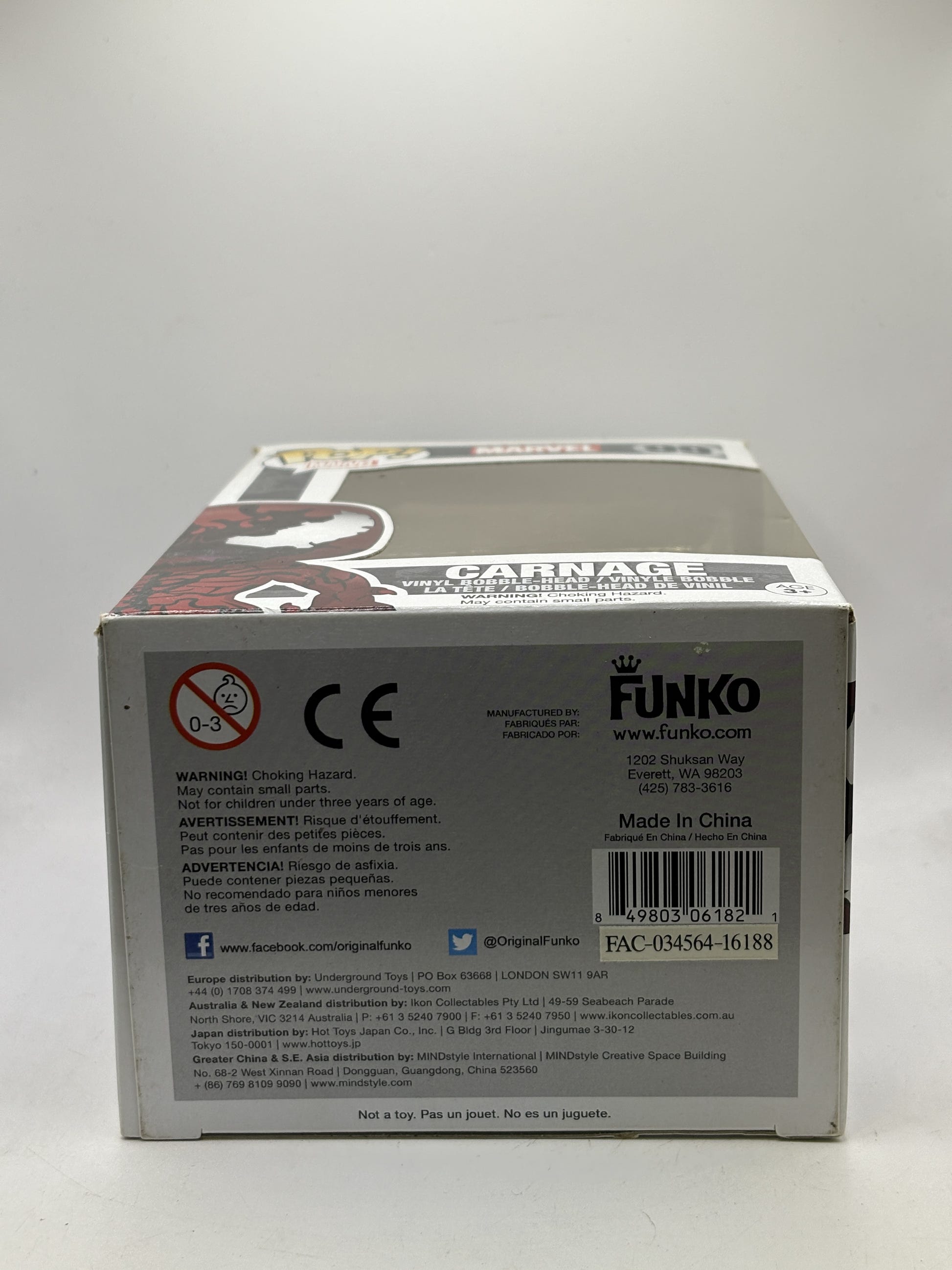 Funko POP! Marvel #99 Carnage Bobble-Head - Box DMG — bottom image 6