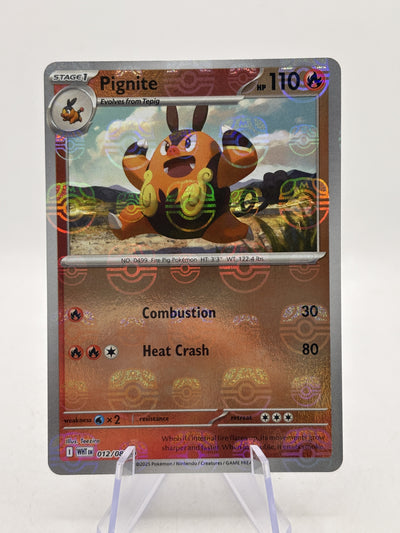 Pignite 012/086 Master Ball Reverse Holo White Flare Pokémon TCG (NM) — front