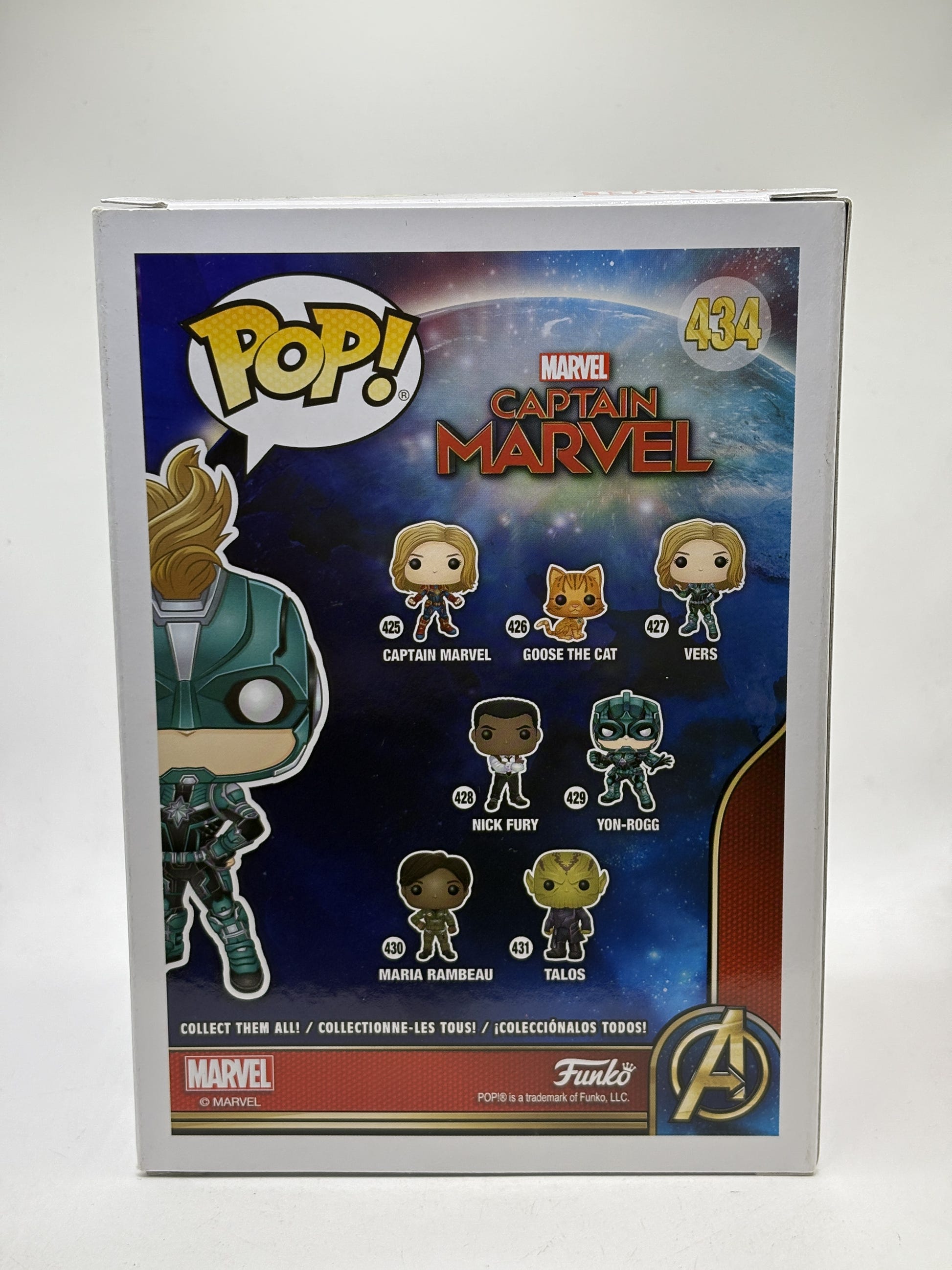 Funko POP! Marvel Captain Marvel #434 Vers Bobble-Head Special Edition — back image 3