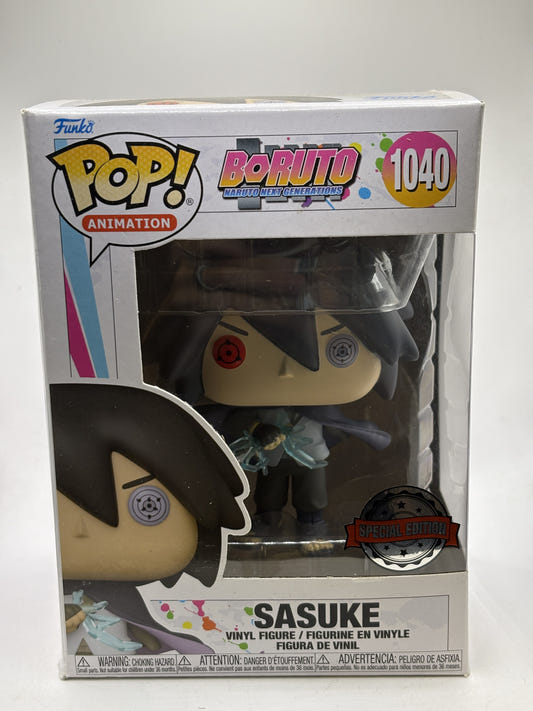 Funko POP! Animation Boruto Naruto Next Generations #1040 Sasuke Vinyl Figure Special Edition - Box DMG — front