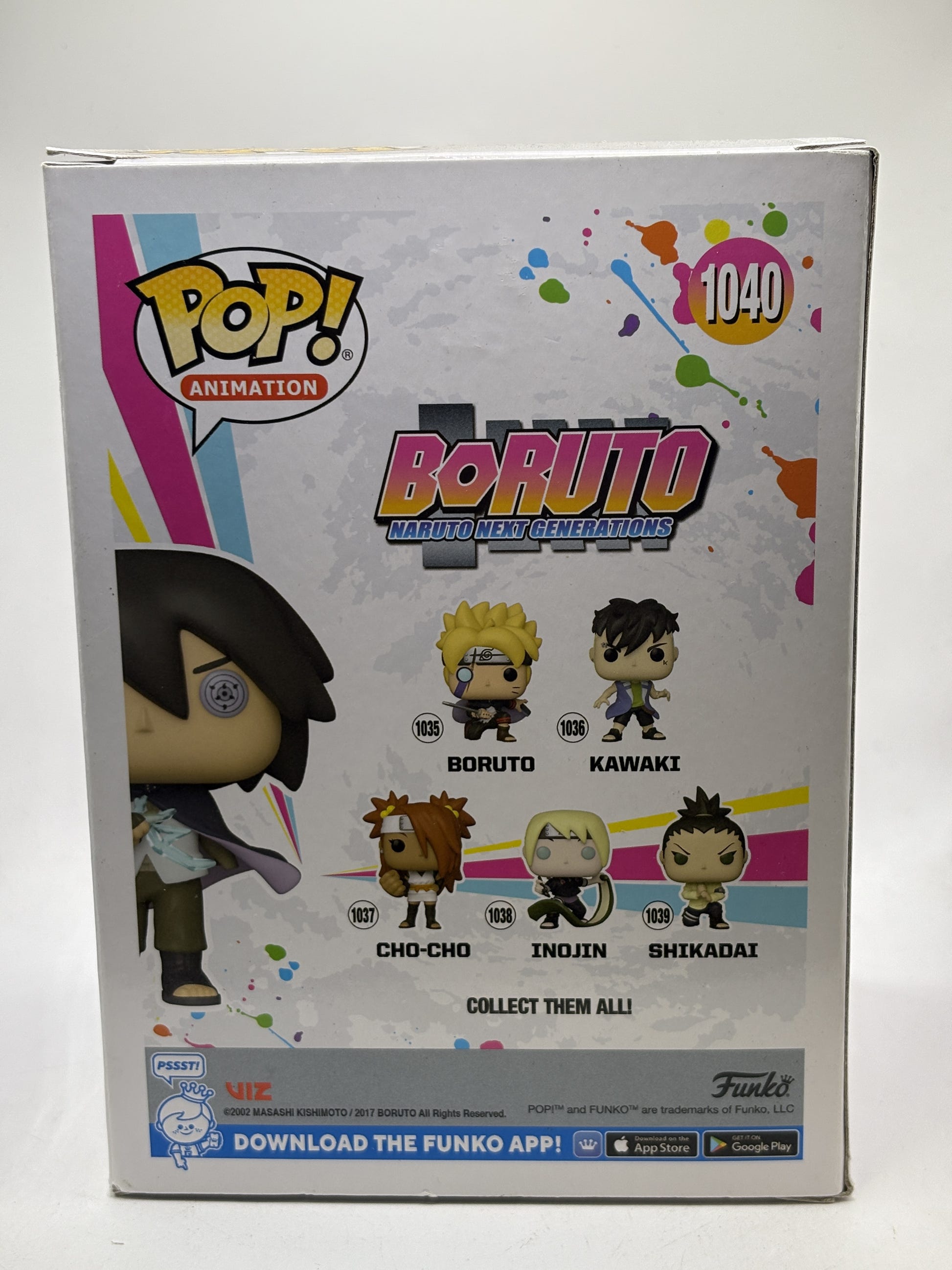 Funko POP! Animation Boruto Naruto Next Generations #1040 Sasuke Vinyl Figure Special Edition - Box DMG — back image 3