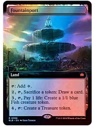 Fountainport (0368 - Extended Art) Bloomburrow FOIL #: 0368 FRENLY BRICKS - Open 7 Days