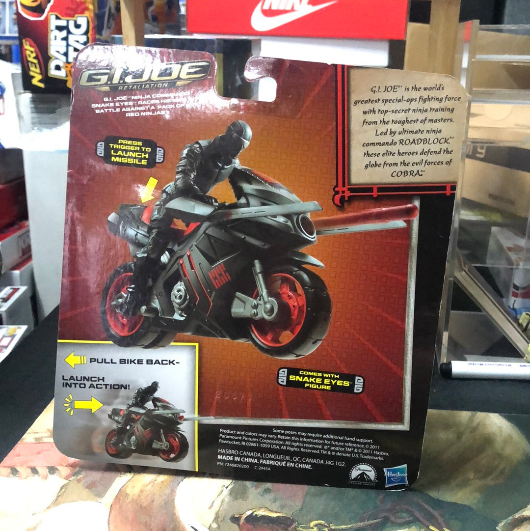 G.I.  Joe Retaliation Ninja Speed Cycle With Snake Eyes Action Figure 2011 FRENLY BRICKS - Open 7 Days