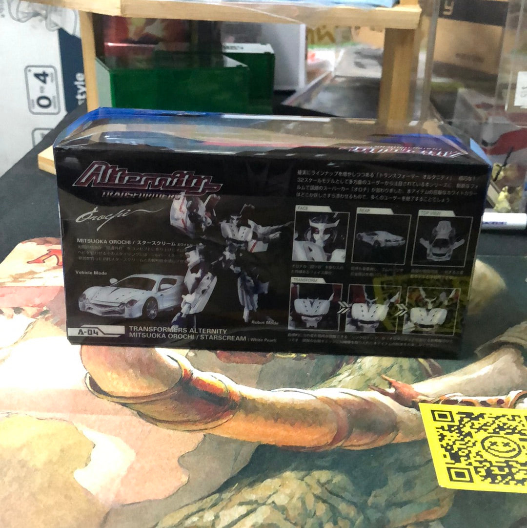 TAKARATOMY Transformers Alternity A-04 Mitsuoka Orochi Starscream (White Pearl) FRENLY BRICKS - Open 7 Days