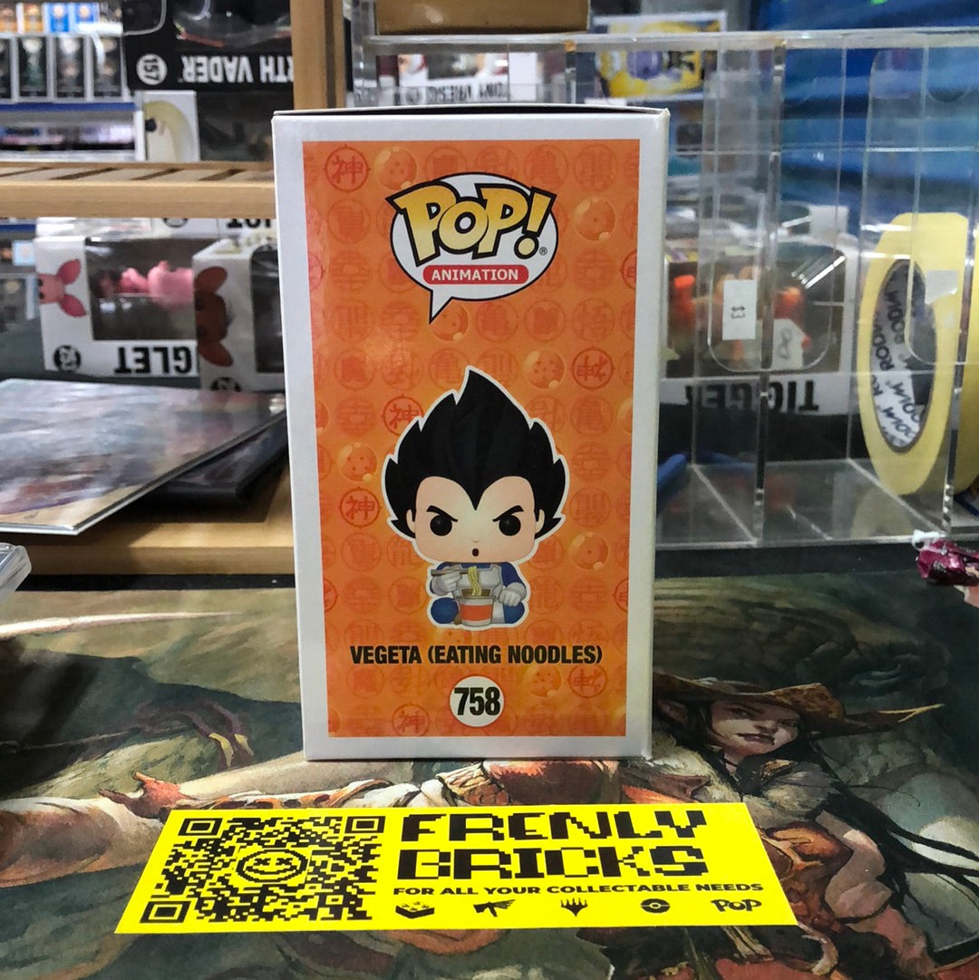 Funko Pop Animation Dragon Ball Z Vegeta Eating Noodles #758 2020 SPRING CONVENTION FRENLY BRICKS - Open 7 Days