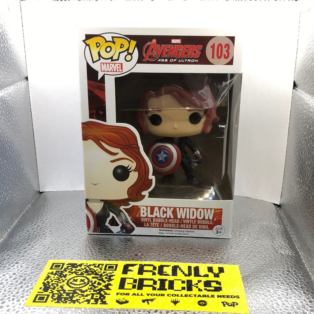 POP FUNKO MARVEL AVENGERS AGE OF ULTRON BLACK WIDOW 103 VINYL BOBBLE HEAD FRENLY BRICKS - Open 7 Days