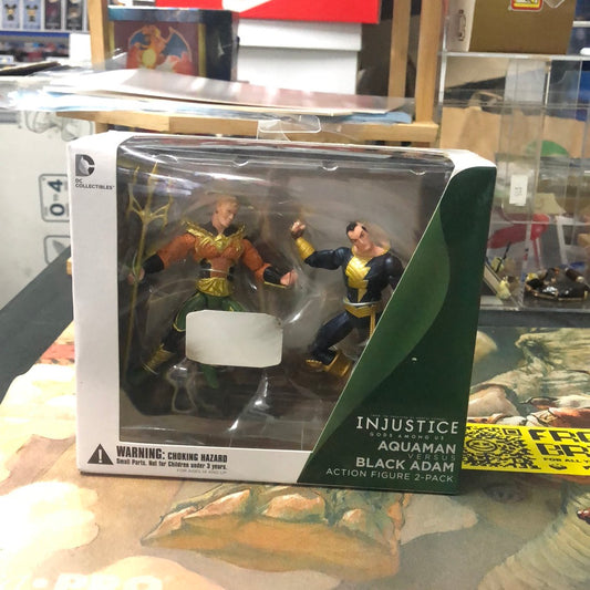 Injustice Gods Among Us Aquaman vs Black Adam Action Figure 2-Pack, 1:18 3.75" FRENLY BRICKS - Open 7 Days