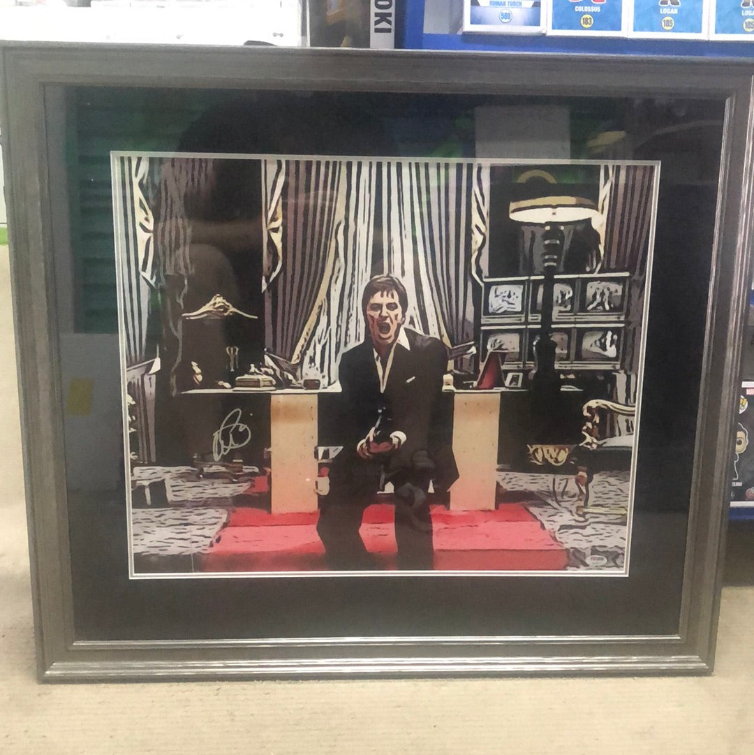 Al Pacino/Scarface “Say hello to my little friend” PSA certified Autographed framed poster FRENLY BRICKS - Open 7 Days