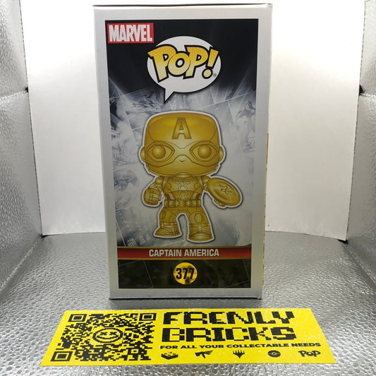 Funko Pop! Captain America Gold Chrome Pop Vinyl #377 FRENLY BRICKS - Open 7 Days