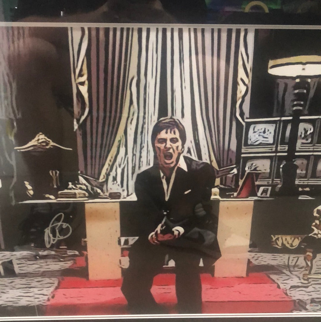 Al Pacino/Scarface “Say hello to my little friend” PSA certified Autographed framed poster FRENLY BRICKS - Open 7 Days