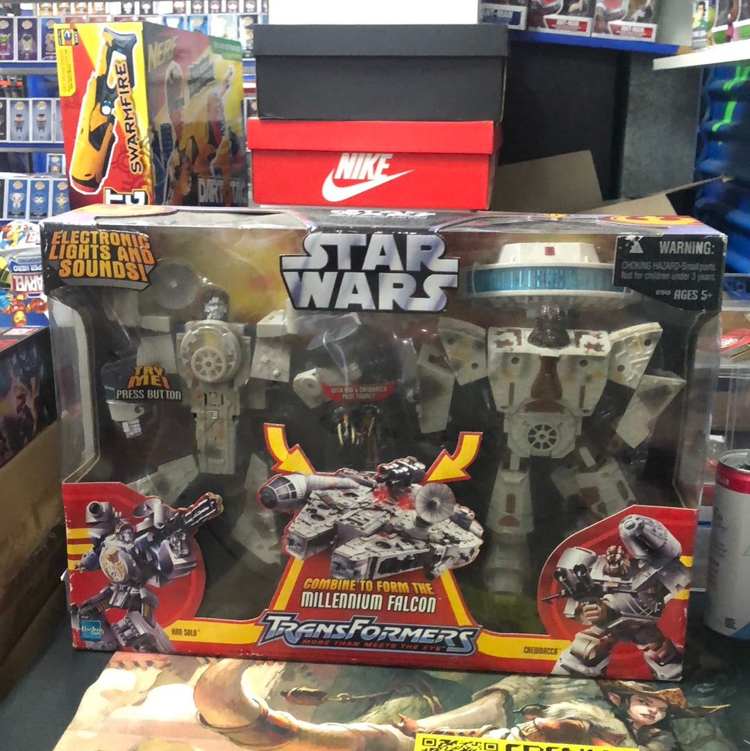 NIB MILLENNIUM FALCON TRANSFORMERS Han Solo CHEWBACCA + 2 BONUS FIGURES FRENLY BRICKS - Open 7 Days