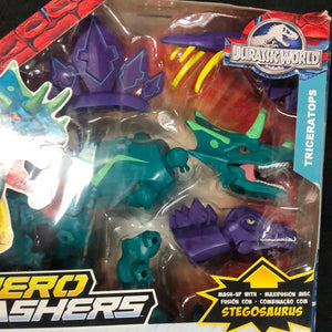 NEW! 2015 Jurassic World Hero Mashers Hasbro Triceratops Stegosaurus Box Rough FRENLY BRICKS - Open 7 Days