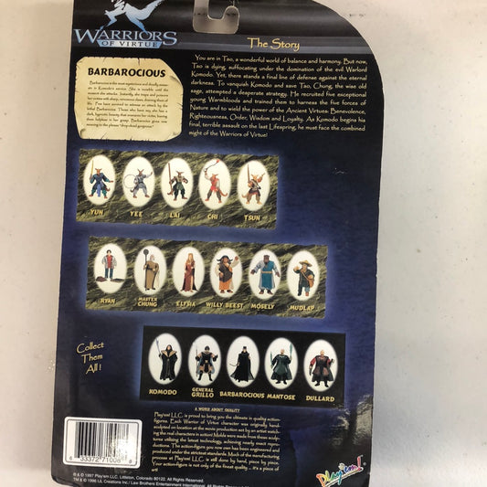 Lot Of 1997 WARRIORS OF VIRTUE BARBAROCIOUS ACTION FIGURE BY PLAY'EM FRENLY BRICKS - Open 7 Days