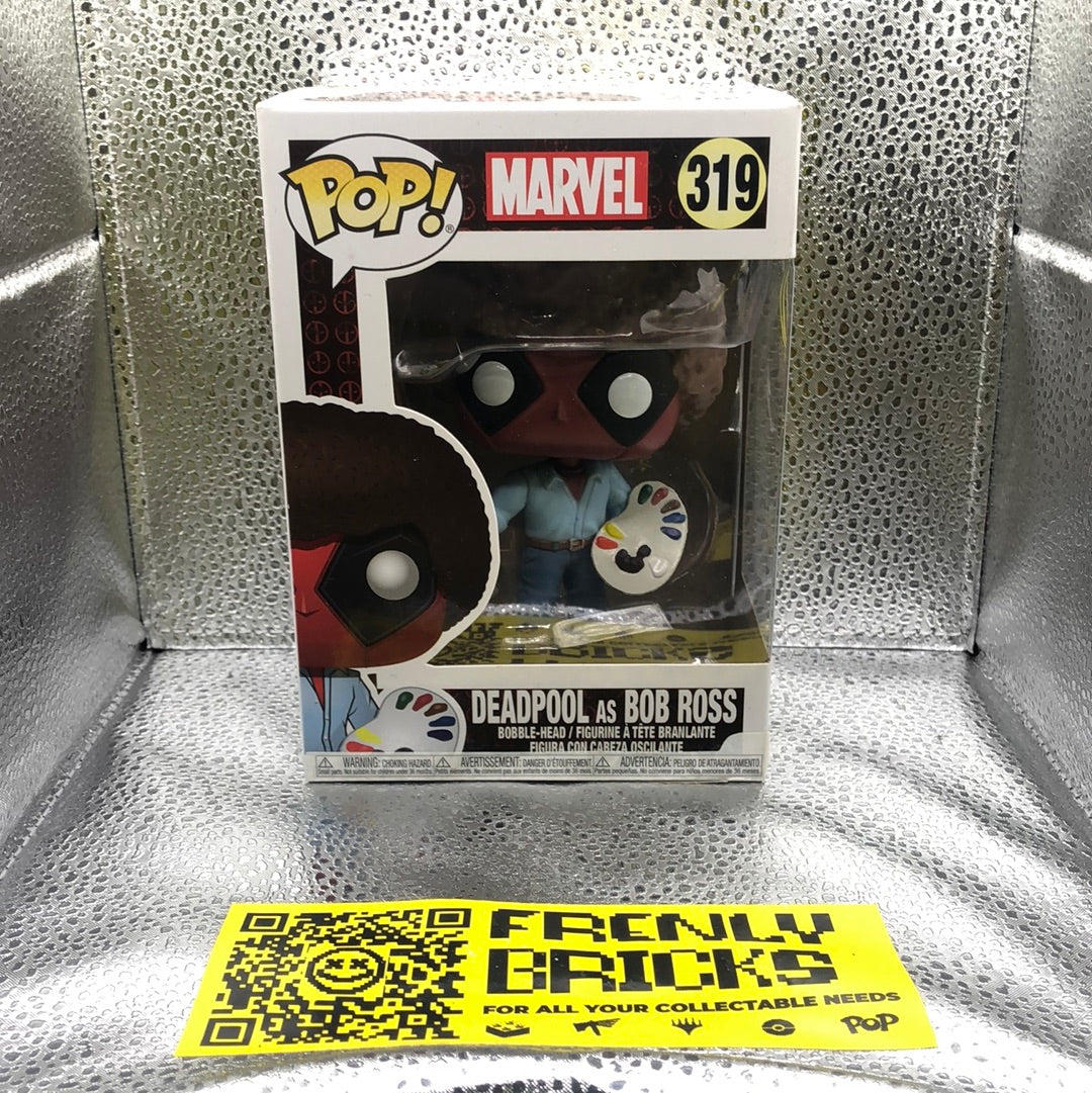 Marvel Deadpool Bob Ross Pop! Vinyl Figure #319 FRENLY BRICKS - Open 7 Days