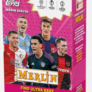 2023-24 Topps Chrome Merlin UEFA Club Competitions Soccer 7-Pack Blaster Box FRENLY BRICKS - Open 7 Days