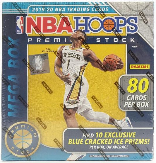 2019-20 Panini NBA Hoops Premium Basketball Mega Box (Blue Ice Cracked Prizms) FRENLY BRICKS - Open 7 Days