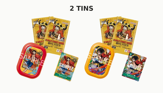 One Piece Card Game Mini Tin TS-03 Luffy art set: Luffy Tin 1 and Luffy Tin 2