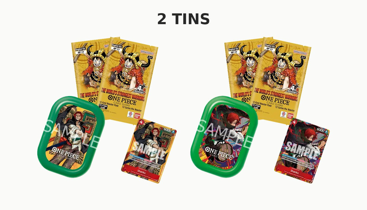 One Piece Card Game Mini Tin TS-03 Shanks art set: Shanks Tin 1 and Shanks Tin 2 image 1
