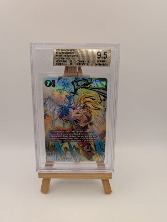 Son Goku FB05-119 SCR Alt Alternate Art DBS Fusion World New Adventure NM BGS 9.5 FRENLY BRICKS - Open 7 Days
