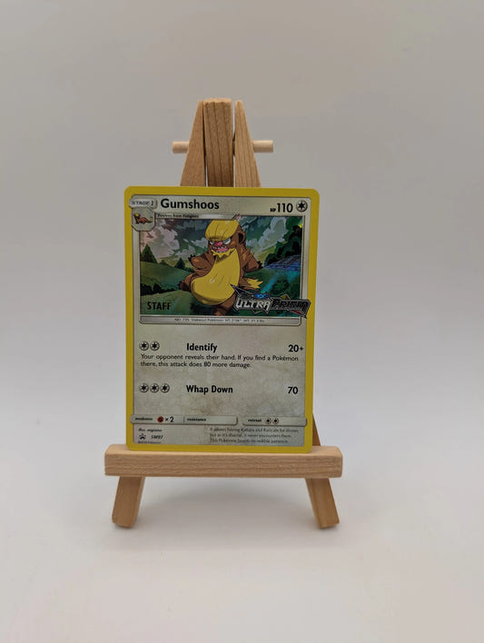 Pokémon Card Gumshoos SM97 STAFF Black Star Promo Ultra Prism STAMPED