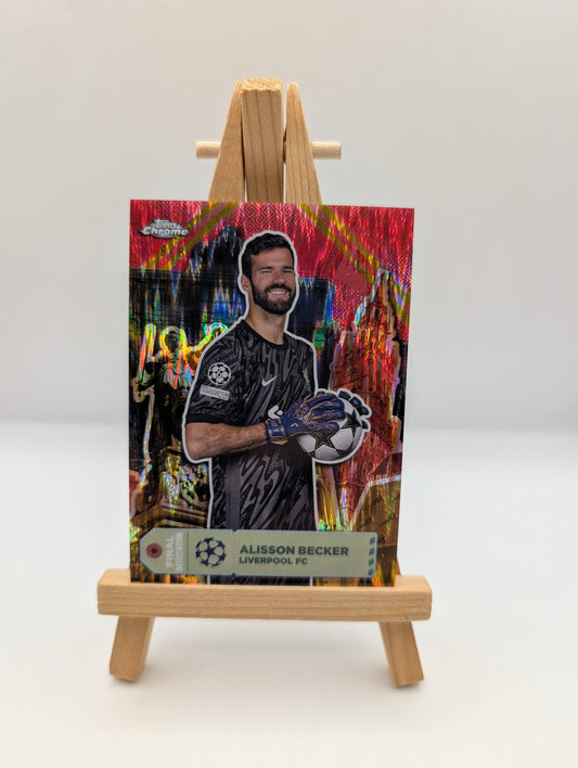 2024-25 Topps Chrome UEFA Final Destination Alisson Becker Hongbao Red 1/8 ≈1/1 FRENLY BRICKS - Open 7 Days