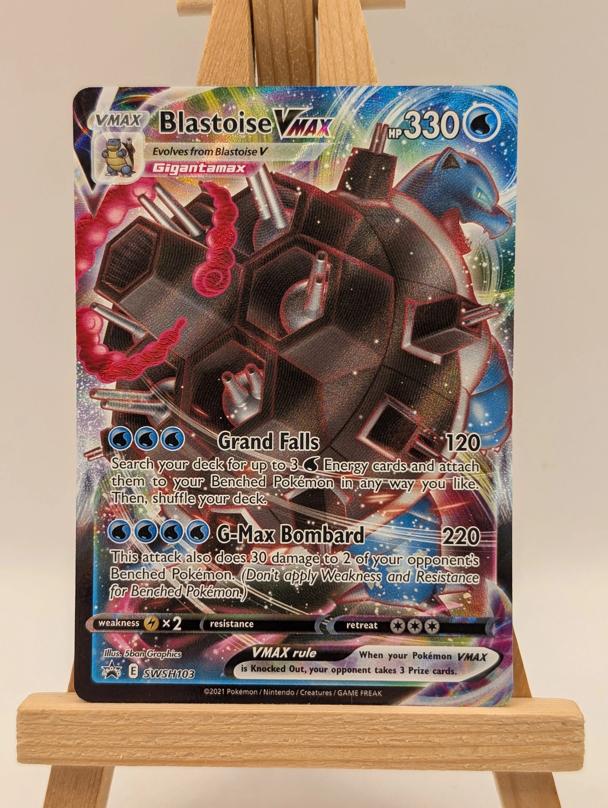 Pokemon TCG - Blastoise VMAX Sword & Shield Black Star Promo SWSH103 FRENLY BRICKS - Open 7 Days image 2