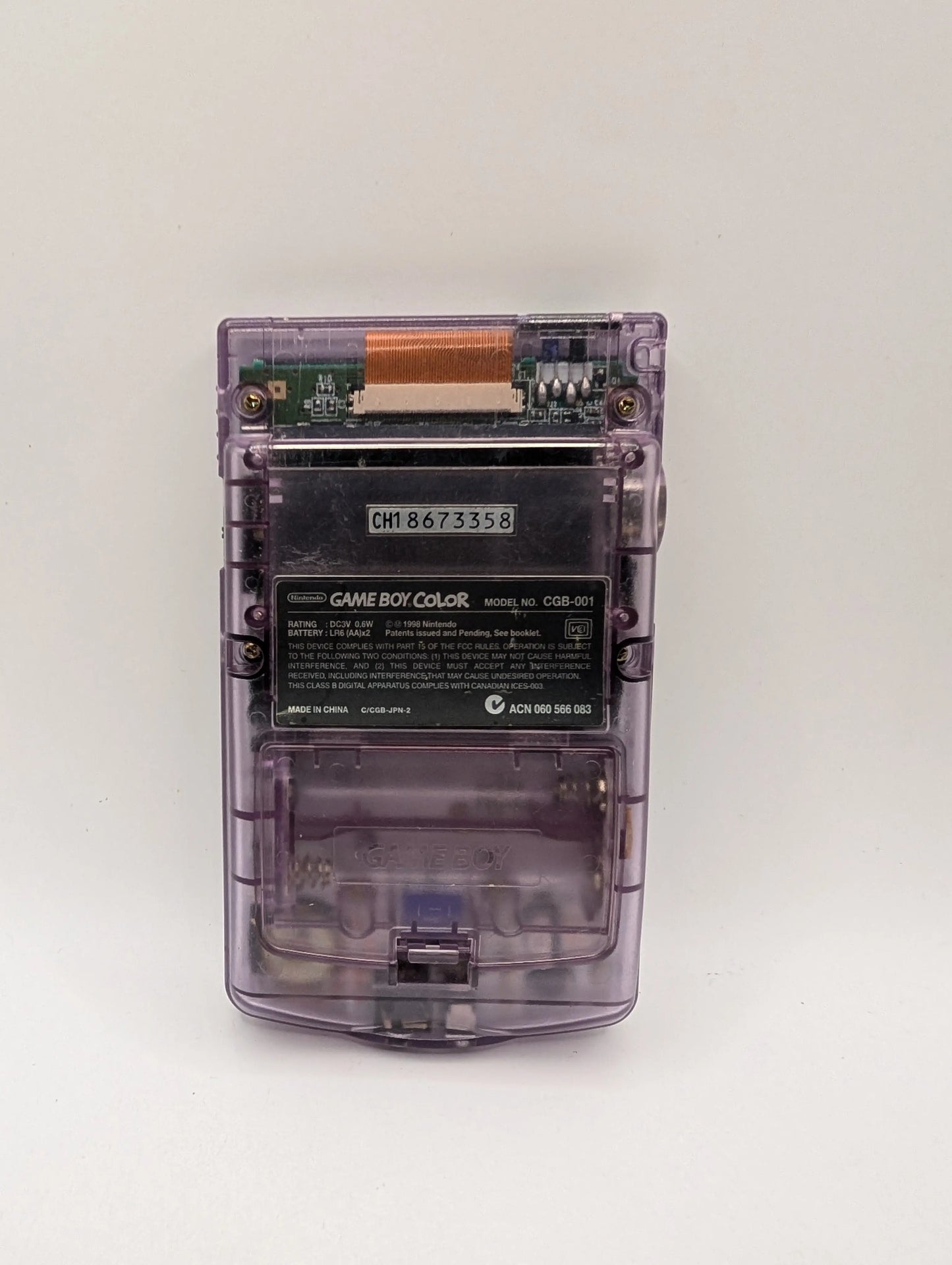 GBC Atomic Purple Nintendo Game Boy Color TURNS ON but not working screen FRENLY BRICKS - Open 7 Days