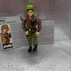 1986 G.I. Joe General Hawk with card FRENLY BRICKS - Open 7 Days