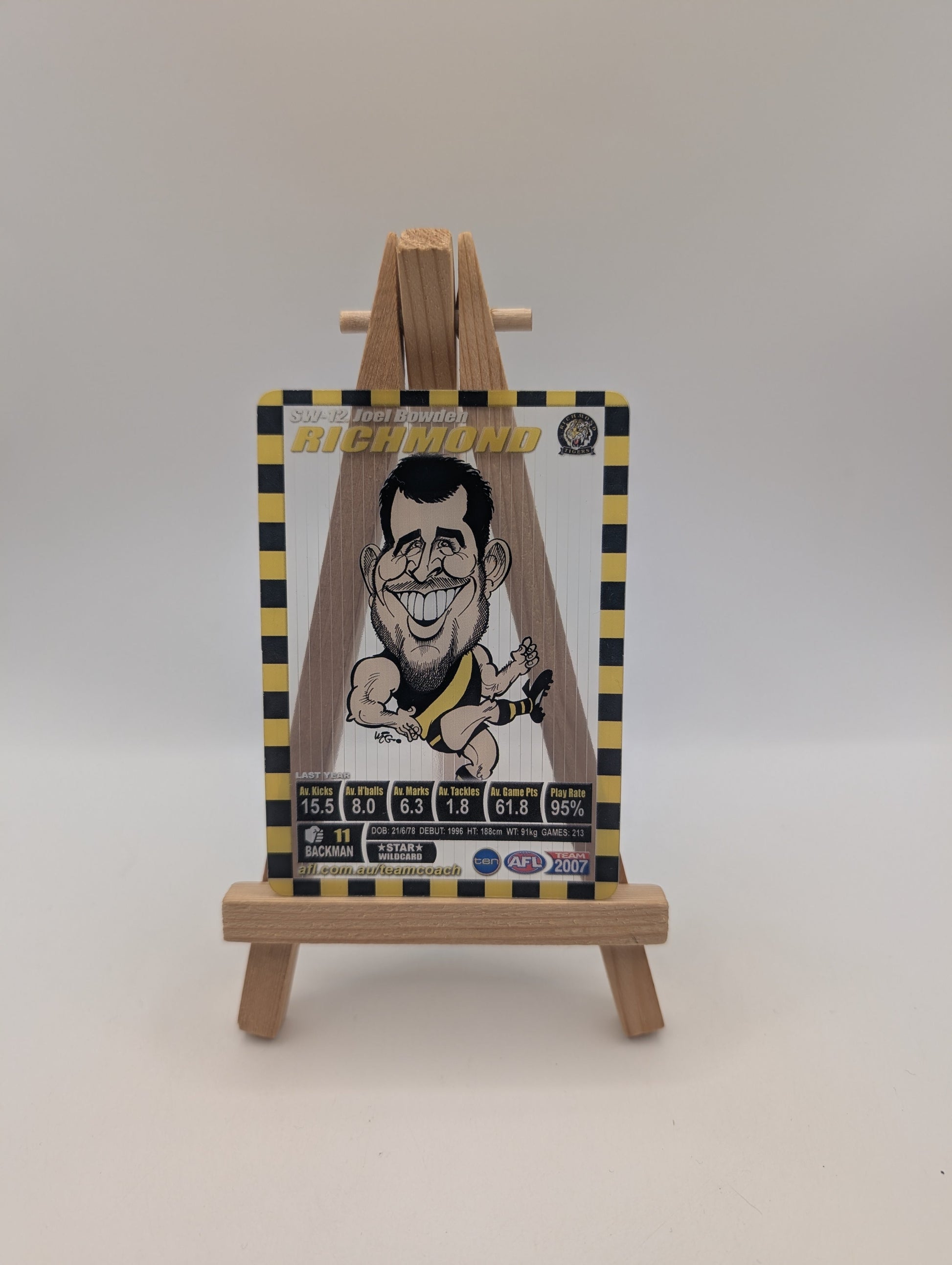 2007 AFL Teamcoach Trading Card Star Wild Card SW9 Joel Bowden-Richmond FRENLY BRICKS - Open 7 Days