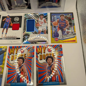 Detroit Pistons NBA Basketball Card Lot, Rookies, Patch, Auto, Cade Cunningham FRENLY BRICKS - Open 7 Days