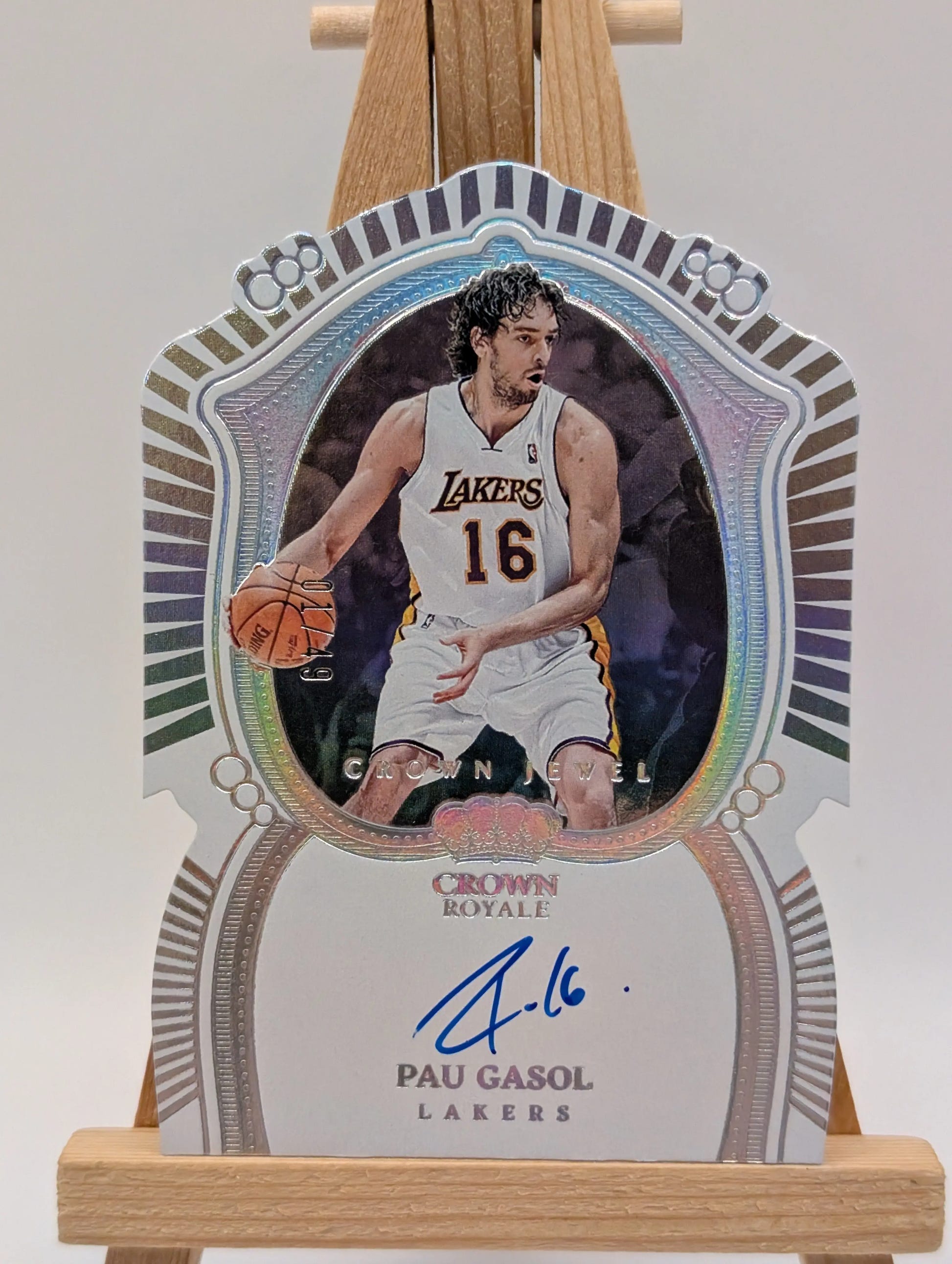 Pau Gasol 2022-23 Panini Crown Royale Jewel Signatures Auto /49 Lakers FRENLY BRICKS - Open 7 Days image 2