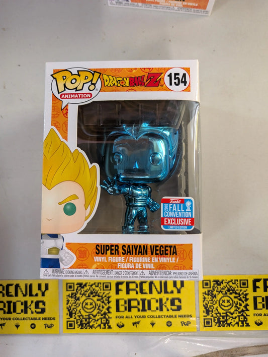 Funko Pop! Vinyl Dragonball Z - Blue Chrome SUPER SAIYAN VEGETA #154 - 2018 Fall FRENLY BRICKS - Open 7 Days