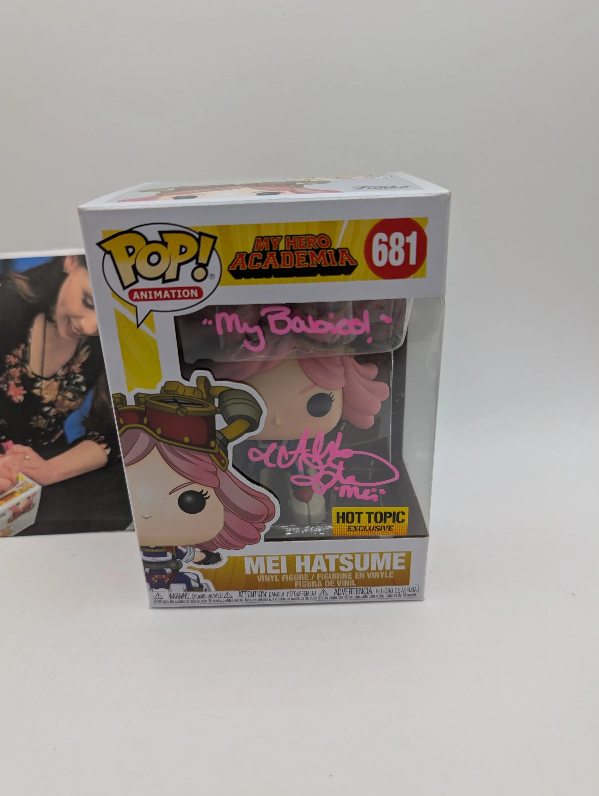 Funko Pop! Animation Signed My Hero Academia MEI HATSUME 681 Signed FRENLY BRICKS - Open 7 Days