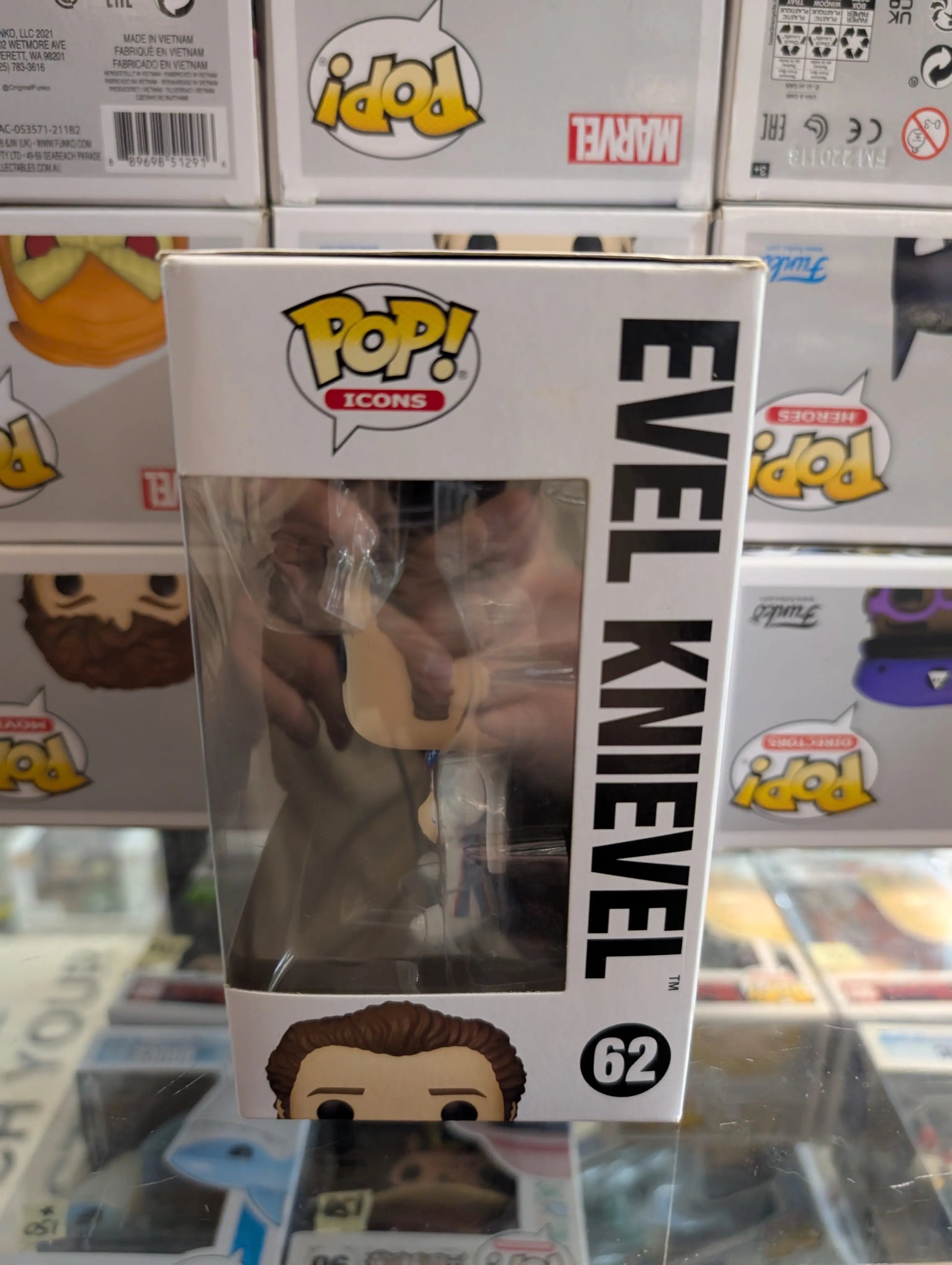 Evel Knievel (with Cape) 62 ~ Funko Pop Vinyl ~ Icons FRENLY BRICKS - Open 7 Days