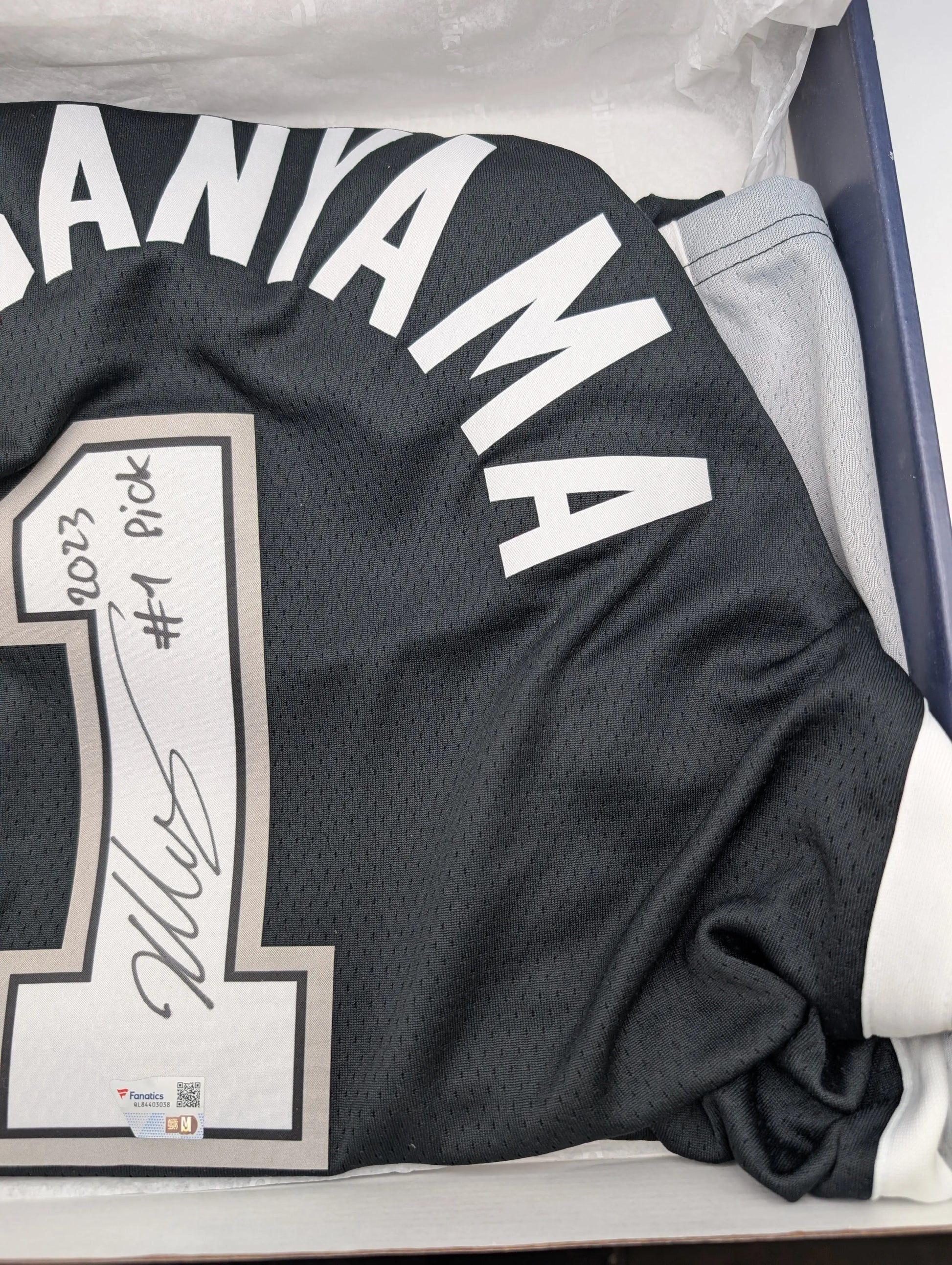 Victor Wembanyama Signed Nike Icon Jersey with 2023 #1 Pick Inscription Fanatics FRENLY BRICKS - Open 7 Days