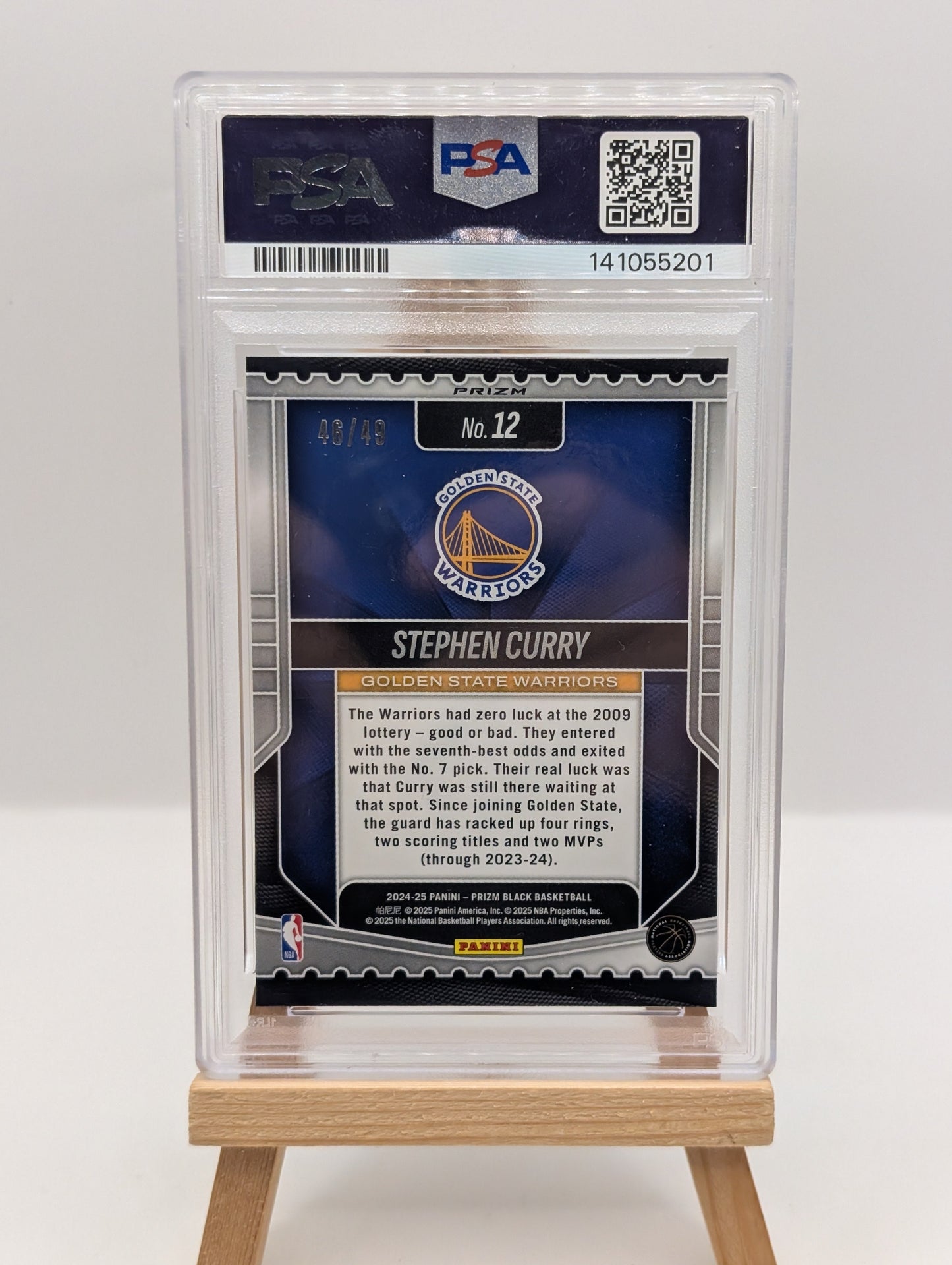 2024-25 Panini Prizm Black Stephen Curry Luck Of The Lottery Orange /49 BGS PSA 9 FRENLY BRICKS - Open 7 Days