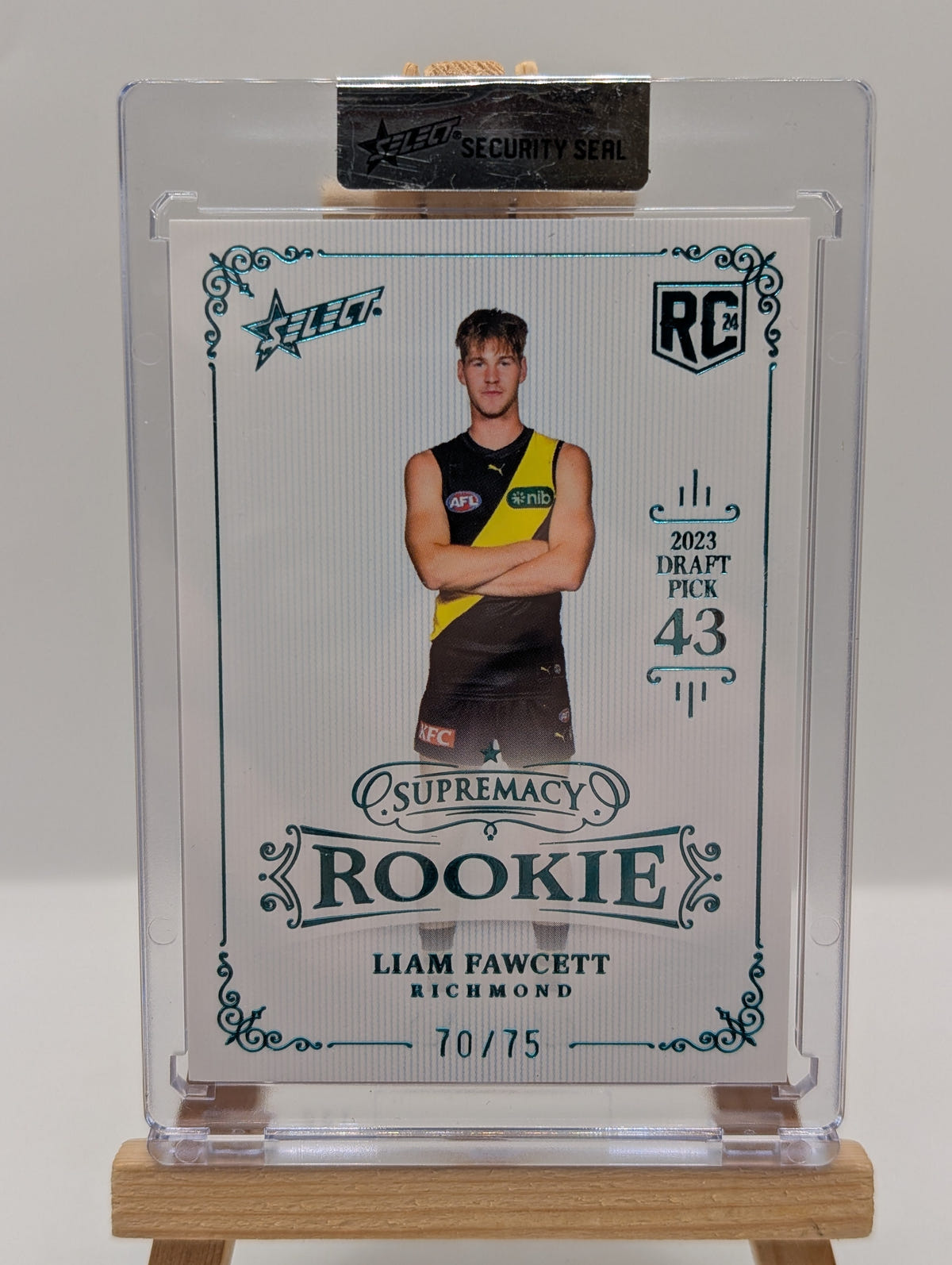Select Supremacy 2024 Rookie Liam Fawcett /75 AFL FRENLY BRICKS - Open 7 Days image 2