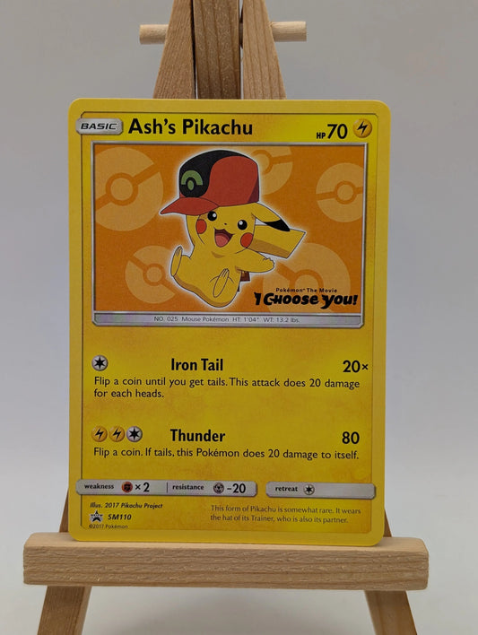 Ash's Pikachu SM110 Sun & Moon Black Star Promo I CHOOSE YOU! Pokemon Orange FRENLY BRICKS - Open 7 Days