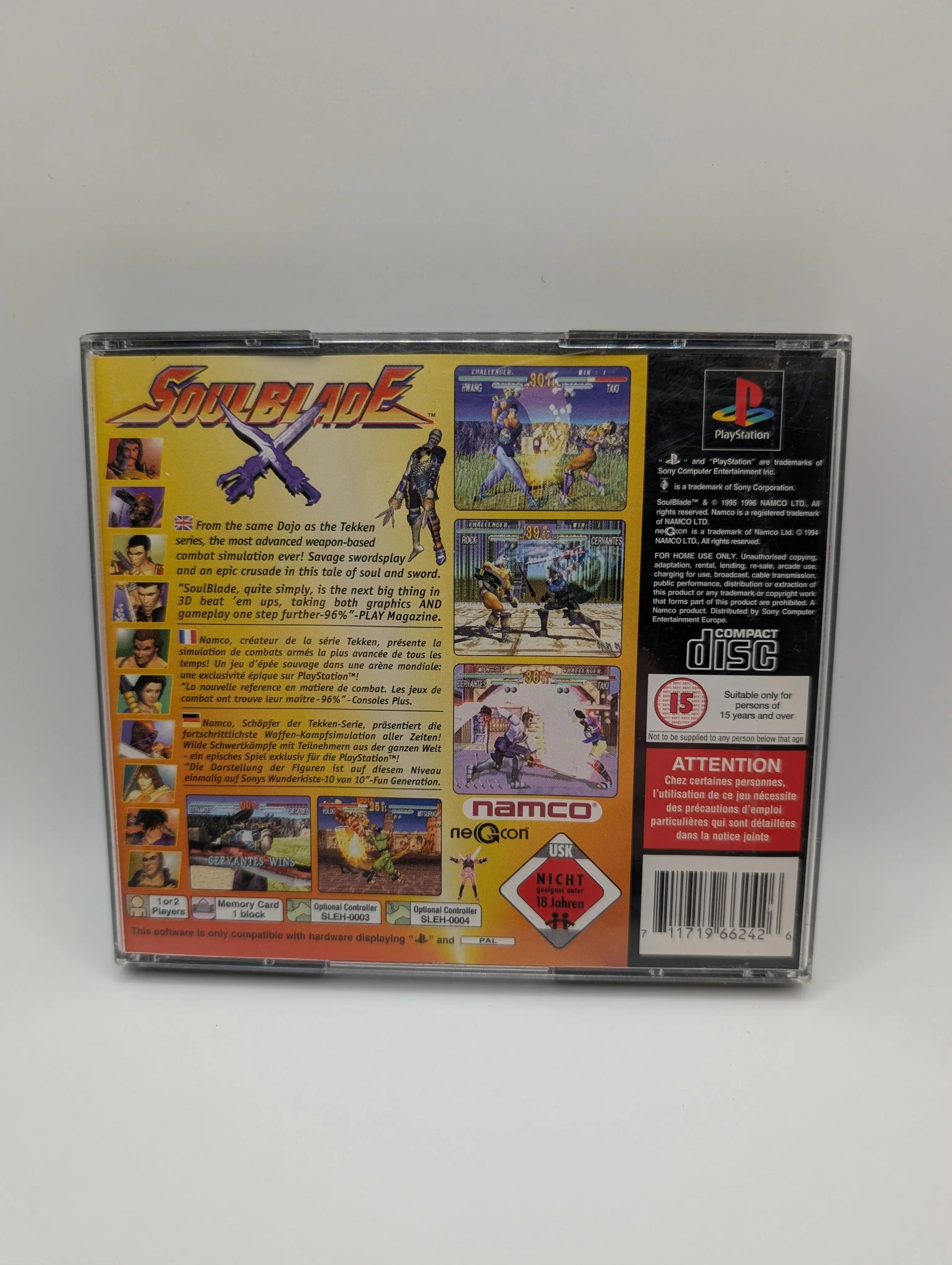 Soul Blade With Manual -  PS1 - PlayStation 1 - PAL - Fat Case - Vintage Video Game FRENLY BRICKS - Open 7 Days