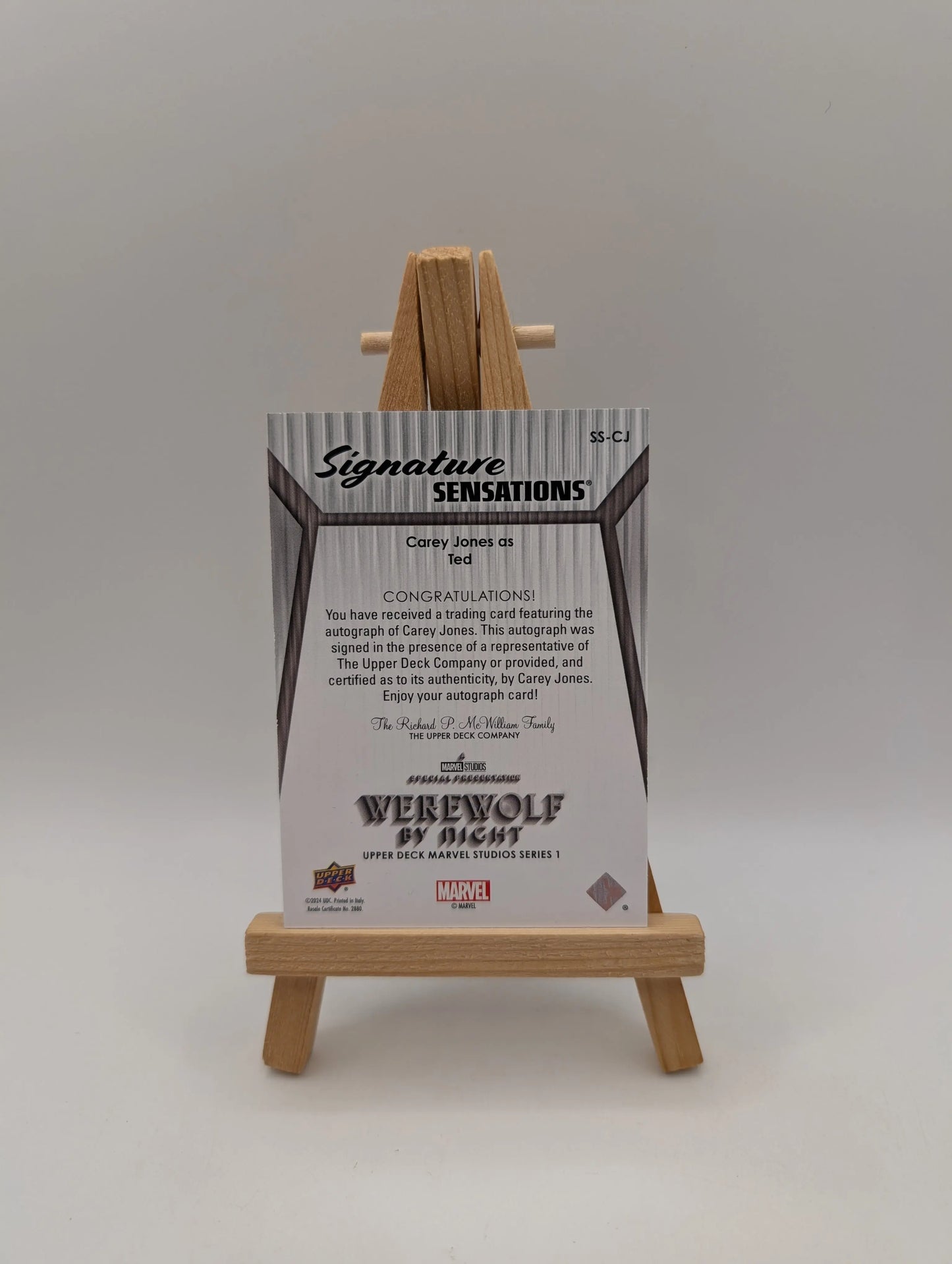 2024 Upper Deck Marvel Studios Disney+ Carey Jones Auto As Ted QTY Werewolf By FRENLY BRICKS - Open 7 Days