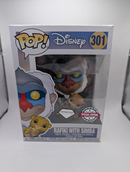 Funko Pop! Vinyl Disney The Lion King Rafiki With Simba Diamond Glitter #301 FRENLY BRICKS - Open 7 Days