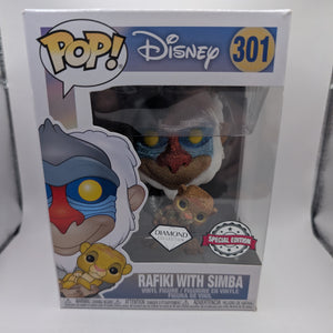 Funko Pop! Vinyl Disney The Lion King Rafiki With Simba Diamond Glitter #301 FRENLY BRICKS - Open 7 Days