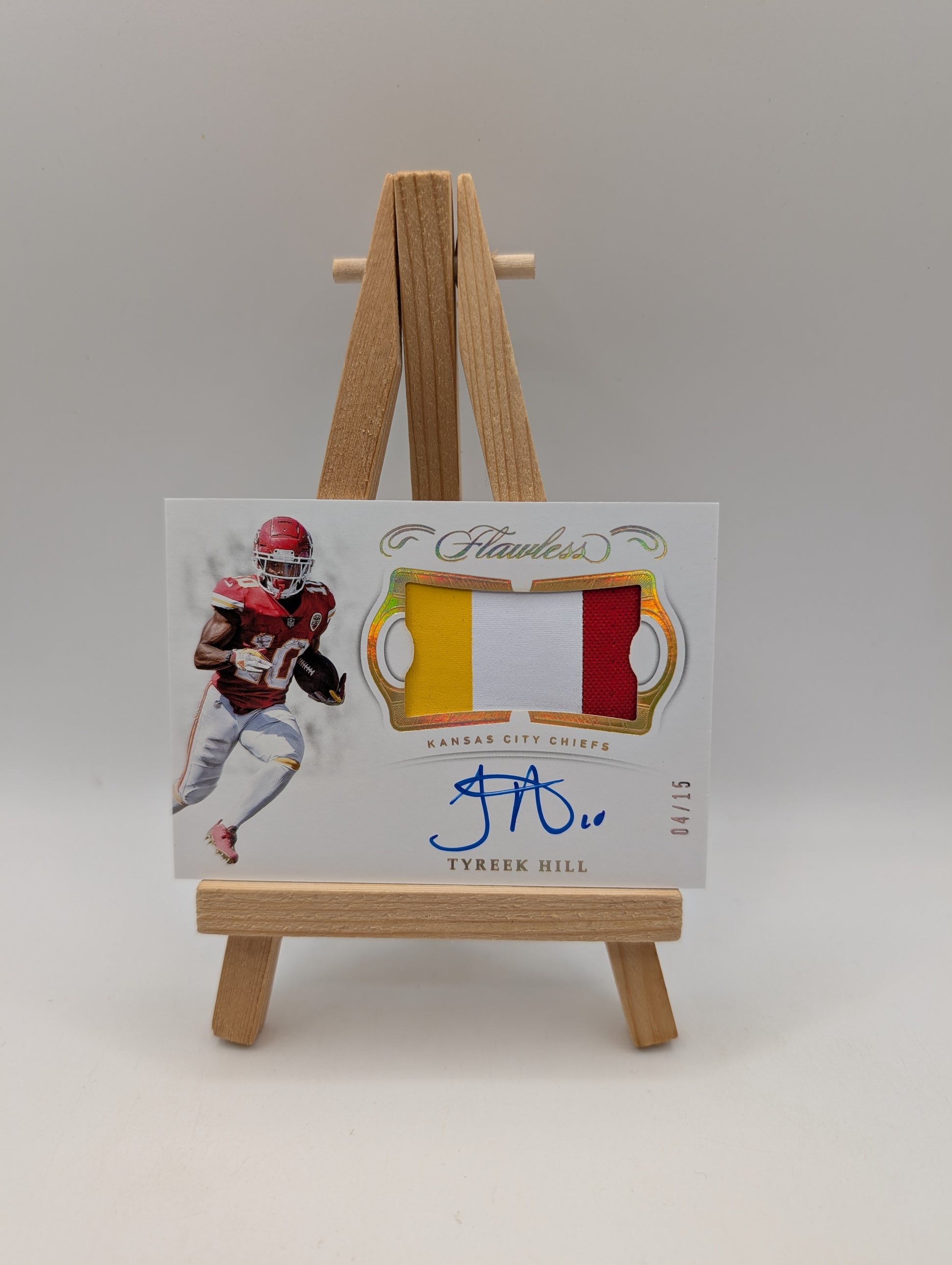 TYREEK HILL 2019 2020 Flawless Ruby Holo  3-Color Patch Auto /15 #PA-TH Chiefs