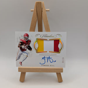 TYREEK HILL 2019 2020 Flawless Ruby Holo  3-Color Patch Auto /15 #PA-TH Chiefs