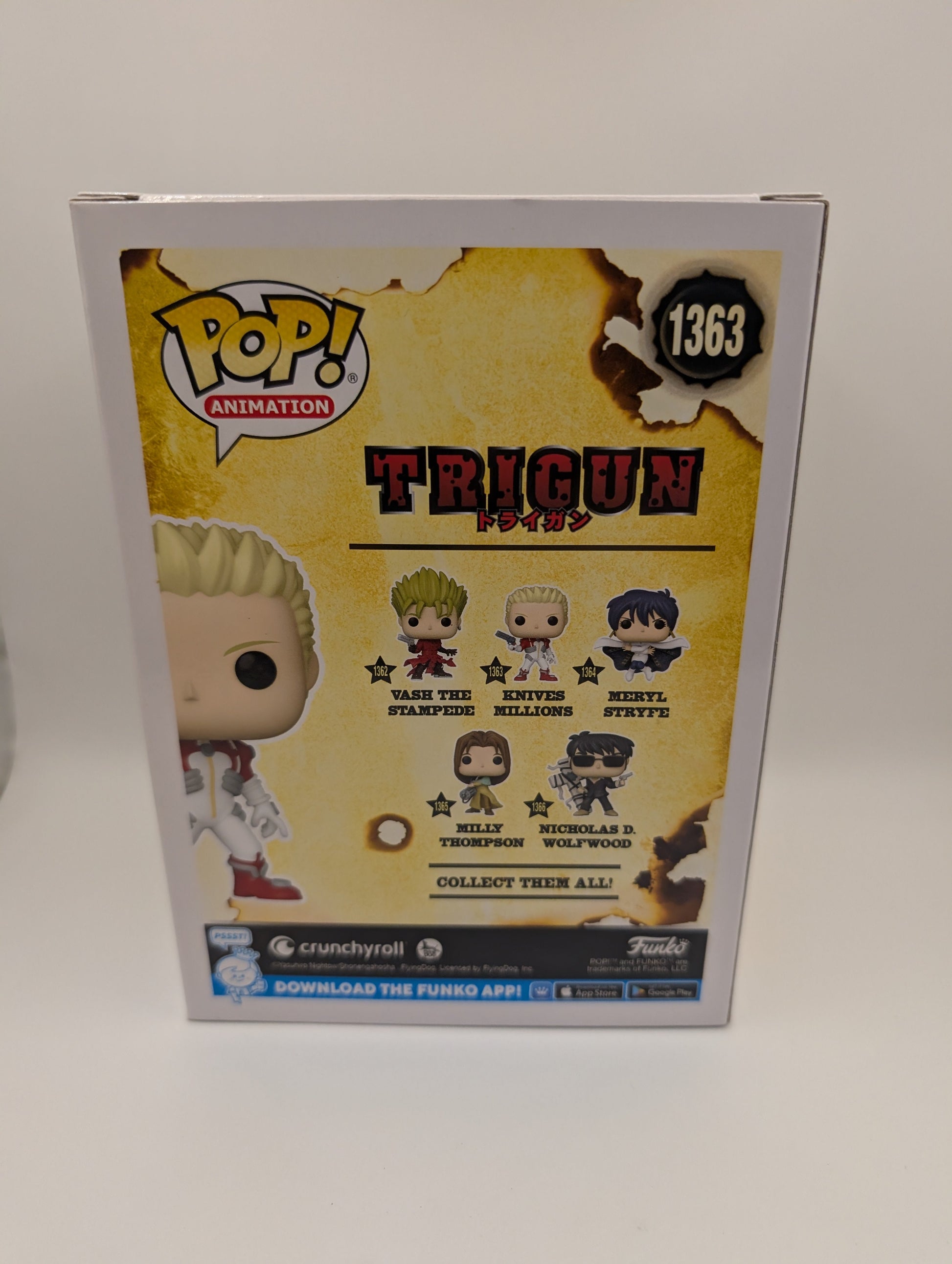 FUNKO POP Vinyl Trigun Knives Millions (#1363) FRENLY BRICKS - Open 7 Days