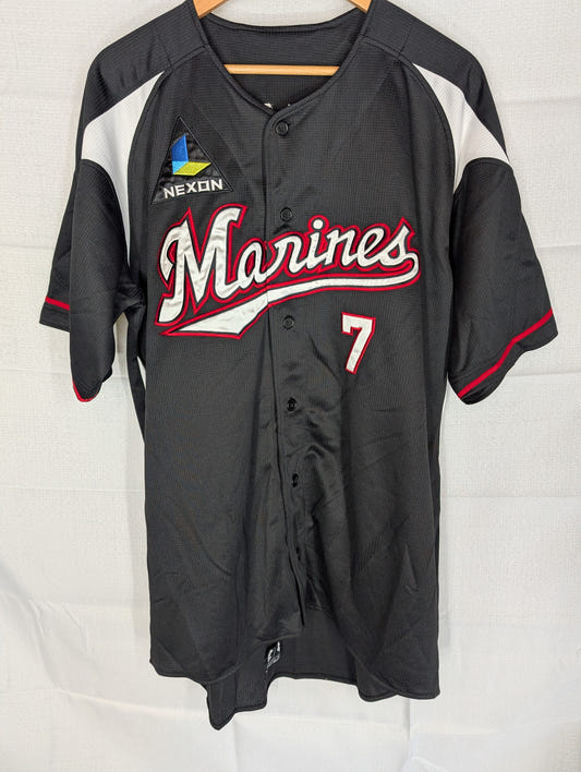 Nippon Baseball Chiba Lotte Marines Away Black/Red 2014-2016 XL Jersey