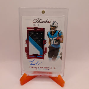 TERRACE MARSHALL JR 2021 FLAWLESS RPA ROOKIE PATCH RUBY RC AUTO /15 FRENLY BRICKS - Open 7 Days
