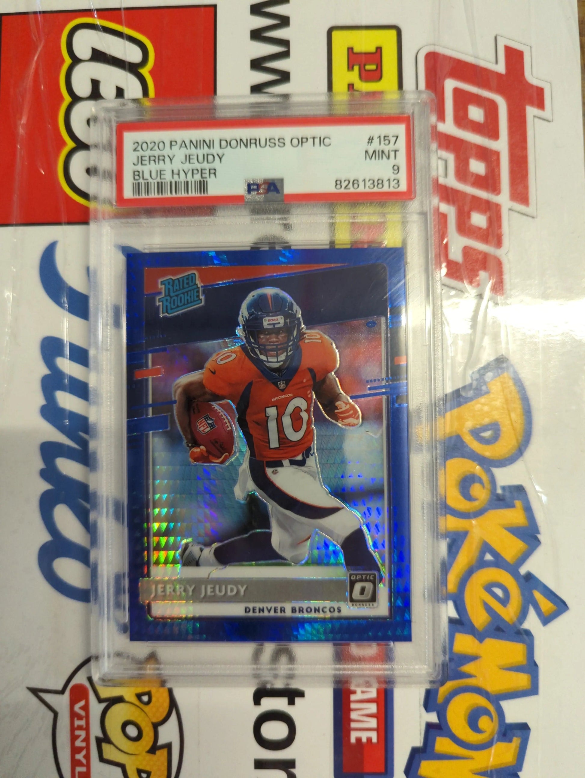 2020 Panini Donruss Optic Jerry Jeudy #157 Blue Hyper rated rookie PSA 9 FRENLY BRICKS - Open 7 Days